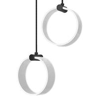 LEDVANCE Lámpara colgante decorativa Decor Circle, de 2 focos, PL, 14 W, 930 lm, 3000 K/4200 K/6500 K, blanco cálido/blanco frío/luz diurna, Click-CCT, no regulable, IP20, plástico, negro, LED no sustituible
