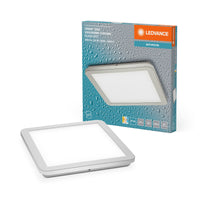 LEDVANCE Lámpara de pared/techo ORBIS Disc con LED, cromada, 22 W, 1800 lm, 3000/4000 K, regulable mediante interruptor de pared con Click CCT, 30 x 30 cm, protección IP44 para el baño, tornillos y tacos de montaje incluidos