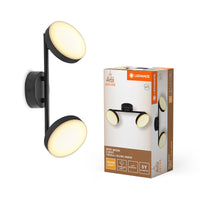LEDVANCE Decor Spot Lámpara Moon negra, 2 cabezales orientables, 10,5 W, 560 lm, 3000 K, carcasa de metal, diseño funcional y minimalista, montaje sencillo, LED no sustituible
