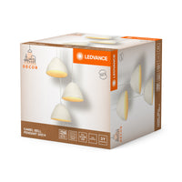 LEDVANCE Lámpara colgante de 3 focos «Decor Camel Bell» en blanco, de metal y papel maché, casquillo E14, 437 mm de diámetro, pantalla de material reciclado, duradera gracias a la fuente de luz intercambiable, fácil de montar