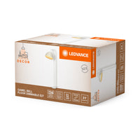LEDVANCE Lámpara de pie Decor Camel Bell blanca, de metal y papel maché, casquillo E14, regulable, 1530 mm de altura, pantalla fabricada con material reciclado, duradera gracias a la fuente de luz intercambiable, fácil de montar