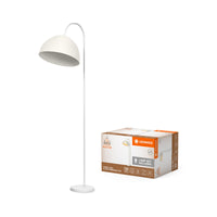 LEDVANCE Lámpara de pie Decor Camel Bell blanca, de metal y papel maché, casquillo E14, regulable, 1530 mm de altura, pantalla fabricada con material reciclado, duradera gracias a la fuente de luz intercambiable, fácil de montar