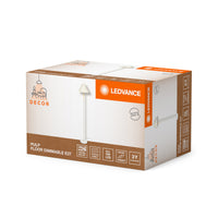 LEDVANCE Lámpara de pie Decor Pulp blanca, de metal y papel maché, casquillo E14, regulable, 1505 mm de altura, pantalla fabricada con material reciclado, duradera gracias a la fuente de luz intercambiable, fácil de montar