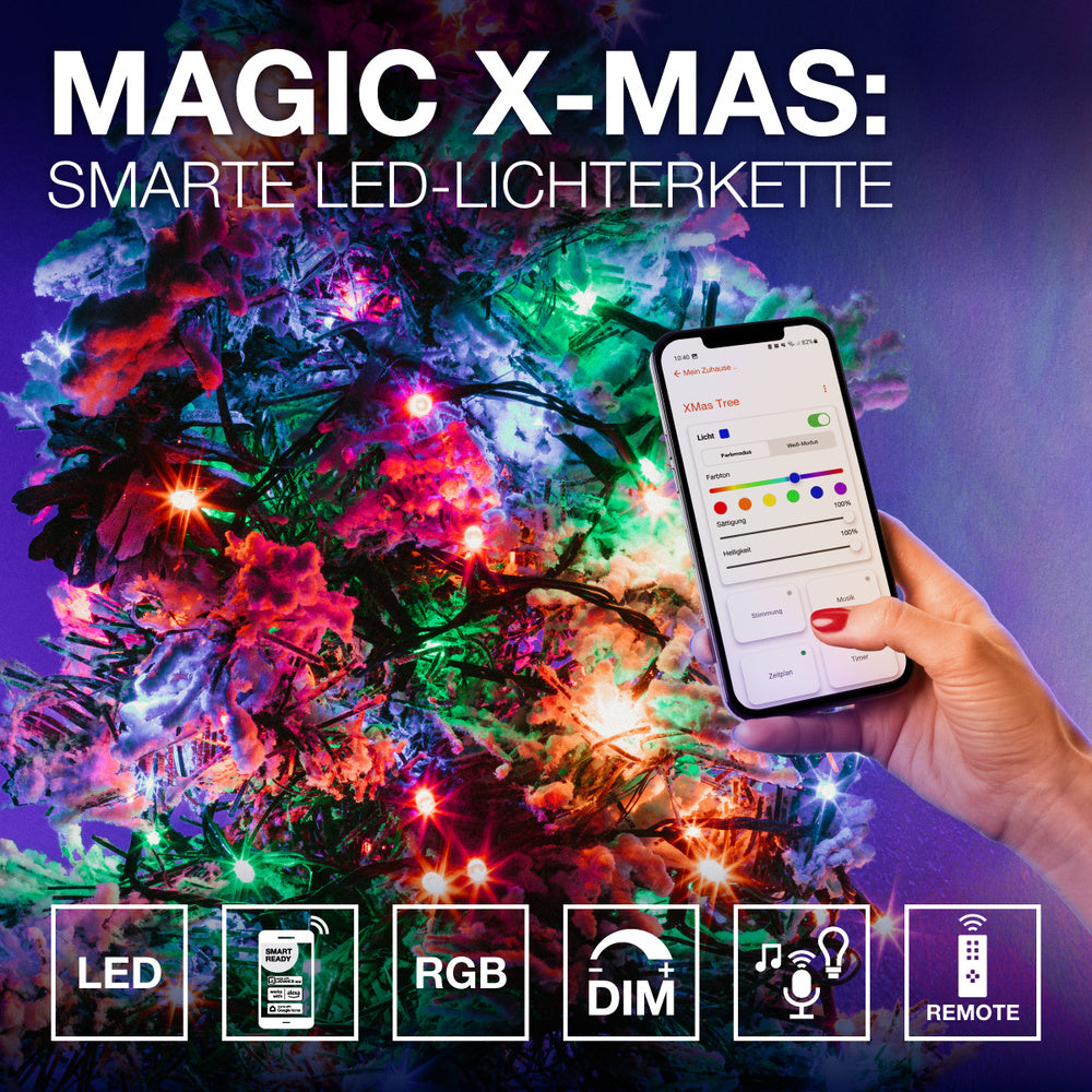 LEDVANCE Wifi SMART+ Lichterkette Weihnachtsbeleuchtung mit 200 LEDs, Magic RGB, dimmbar, 8,4W, 20m-LEDVANCE Shop