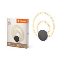 LEDVANCE Aplique Decor Helios de policarbonato curvado con LED y diseño de filamento, con Click Select, 12 W, 960 lm, 3000 K, 830 blanco cálido, no regulable, gris oscuro, plástico (PC), IP20