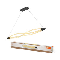 LEDVANCE Decor Swirl Pendelleuchte aus geschwungenem Polycarbonat mit LED und Filament-Design, 22 W, 2400 lm, 3000 K, 830 warmweiß, Click dimmbar, dunkelgrau, Kunststoff (PC), IP 20