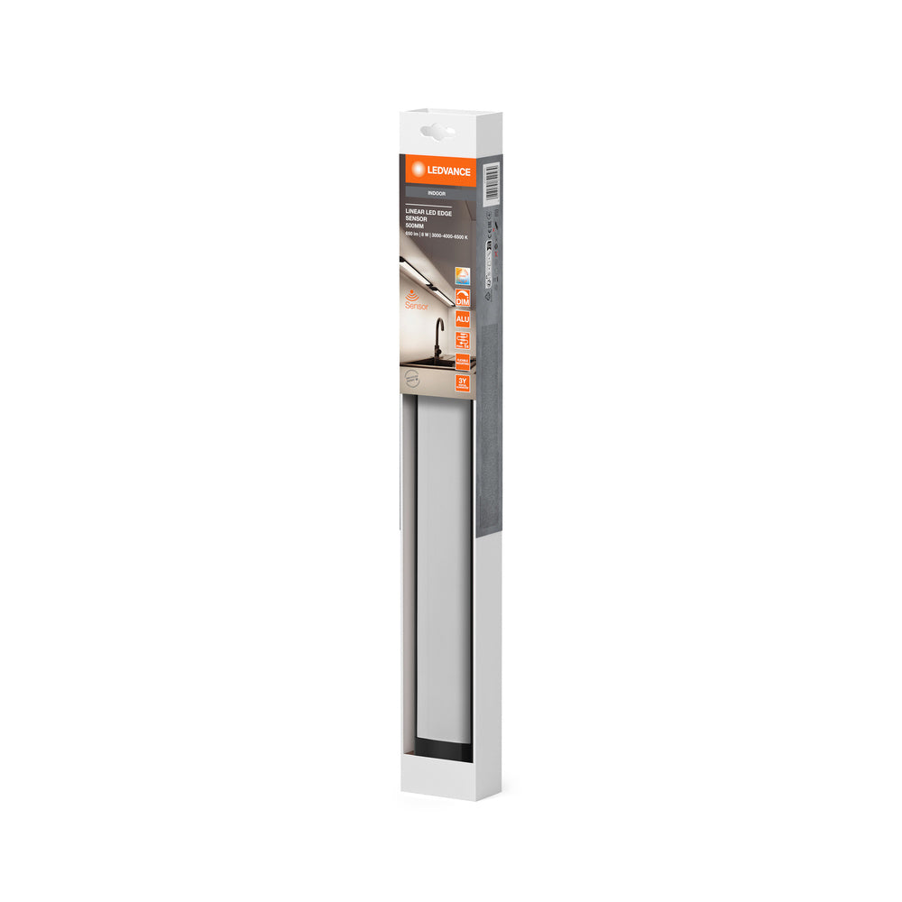 LEDVANCE LINEAR EDGE SENSOR Unterbauleuchte 50cm CCT DIM Black, 640 lm, 3000…4000…6500 K, Warmweiß|Kaltweiß|Tageslicht-LEDVANCE Shop