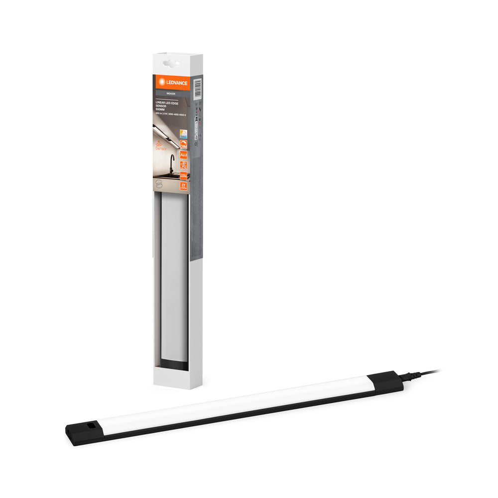 LEDVANCE LINEAR EDGE SENSOR Unterbauleuchte 50cm CCT DIM Black, 640 lm, 3000…4000…6500 K, Warmweiß|Kaltweiß|Tageslicht-LEDVANCE Shop