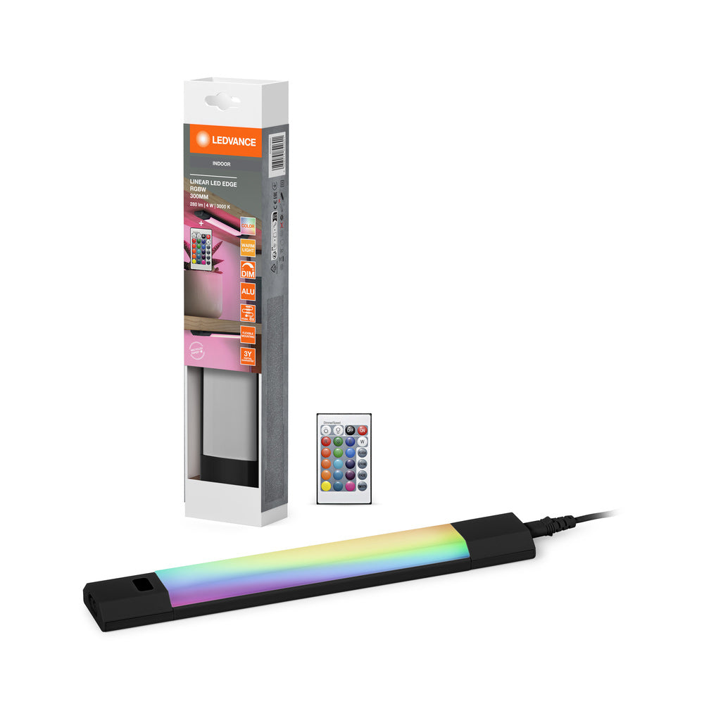 LEDVANCE LINEAR EDGE SENSOR Unterbauleuchte RGBW 30cm RGBW DIM Black Remote Control, 230 lm, 3000 K, Warmweiß-LEDVANCE Shop
