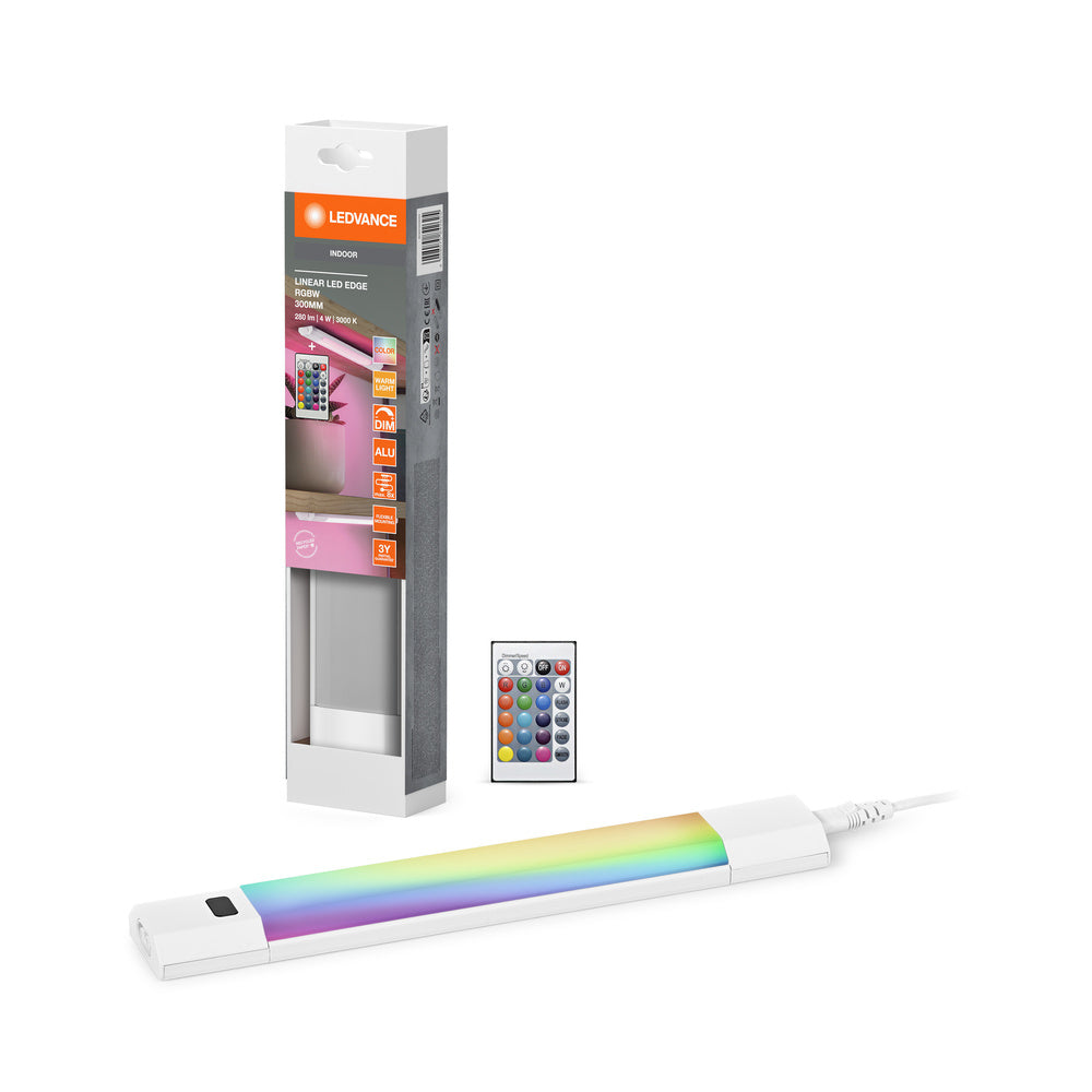 LEDVANCE LINEAR EDGE SENSOR Unterbauleuchte RGBW 30cm RGBW DIM White Remote Control, 230 lm, 3000 K, Warmweiß-LEDVANCE Shop
