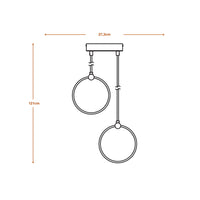 LEDVANCE DECOR Circle Pendelleuchte, 2 Pendel, 14W, Click CCT Black