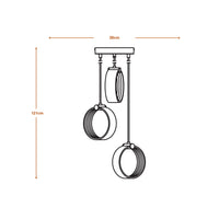 Lámpara colgante circular LEDVANCE DECOR, 3 colgantes, 20 W, Click CCT Negro