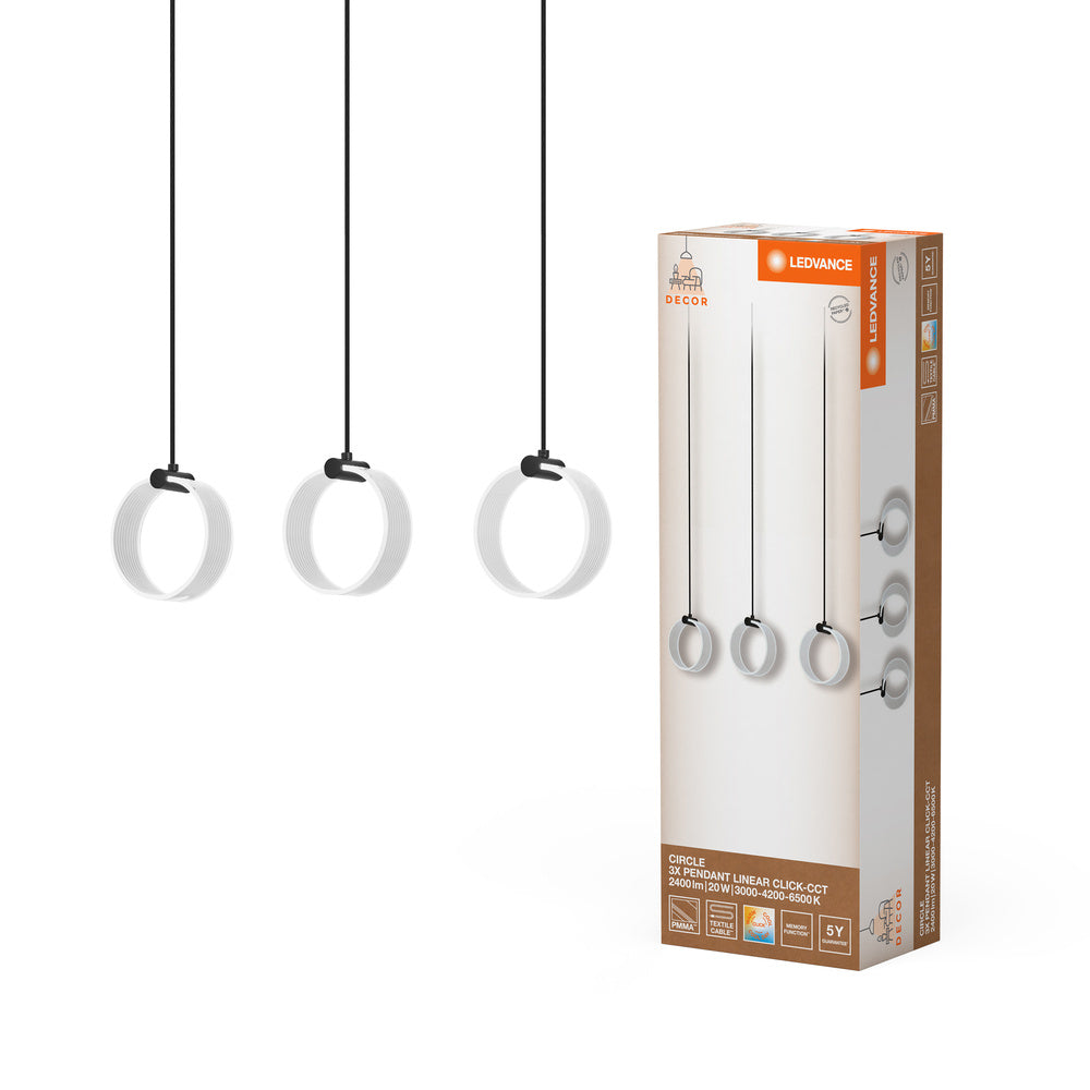 Decor Circle 3XPendant Pendelleuchte LN 20W Click CCT Black