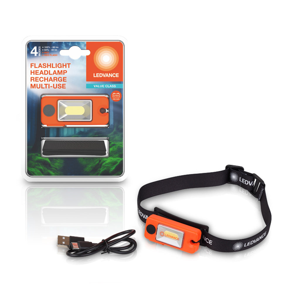 LEDVANCE FLASHLIGHT Headlamp Recharge Stirnlampe, 80 lm, 6500 K, Kaltweiß-LEDVANCE Shop