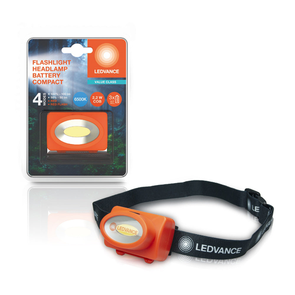 LEDVANCE FLASHLIGHT Headlamp Battery Stirnlampe, 100 lm, 6500 K, Kaltweiß-LEDVANCE Shop
