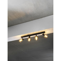 LEDVANCE DECOR Spot Firefly Deckenleuchte, OSRAM Lampe inklusive, schwarz, 4 x 2.8W, E14