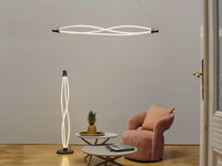 LEDVANCE Lámpara de pie Swirl, de policarbonato curvado con diseño LED y filamento, 22 W, 2400 lm, 3000 K, 830 blanco cálido, regulable, gris oscuro, 260 mm, IP20