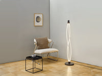 LEDVANCE Lámpara de pie Swirl, de policarbonato curvado con diseño LED y filamento, 22 W, 2400 lm, 3000 K, 830 blanco cálido, regulable, gris oscuro, 260 mm, IP20