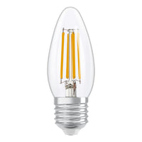 Lámpara LED OSRAM LED Retrofit CLASSIC B DIM 4,8W 827 Transparente E27, 470 lm, 2700 K, blanco cálido