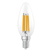 Lámpara LED OSRAM Retrofit Classic B, forma de vela, mate, regulable (ex 40 W), 5 W/4000 K, blanco frío, E14