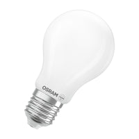 LÁMPARAS LED DE OSRAM, CLASE ENERGÉTICA A, EFICIENCIA ENERGÉTICA FILAMENTO CLÁSICO A en forma de A, lámpara LED, cristal sin plomo, mate, 3,8 W, 806 lm, blanco frío, clase de eficiencia energética: A