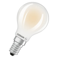 OSRAM LED CLASSIC P, eficiencia energética A, forma P, bombilla LED, cristal sin plomo, mate, 2,2 W, (antes 40 W), 470 lm, blanco cálido, 2700 K, clase de eficiencia energética: A, CRI 80, paquete de 2
