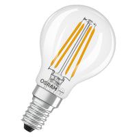 OSRAM LED CLASSIC P EFICIENCIA ENERGÉTICA A en forma de P, bombilla LED, cristal sin plomo, transparente, 2,2 W, (equivalente a 40 W), 470 lm, blanco cálido, 2700 K, clase de eficiencia energética: A, CRI 80, paquete de 2