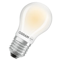 OSRAM LED CLASSIC P, eficiencia energética A, forma P, lámpara LED, cristal sin plomo, mate, 2,2 W, (antes 40 W), 470 lm, blanco cálido, 2700 K, clase de eficiencia energética: A, CRI 80