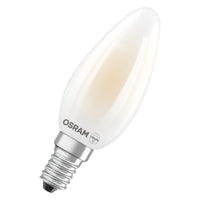 OSRAM LED CLASSIC B, eficiencia energética A, forma de B, bombilla LED, cristal sin plomo, mate, 3,8 W, (equivalente a 60 W), 806 lm, blanco cálido, 2700 K, clase de eficiencia energética: A, CRI 80