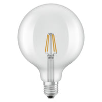 Bombillas LED OSRAM, forma esférica clásica, equivalente a 40 W, E27, G125, 2700 Kelvin, blanco cálido, vidrio transparente, paquete individual