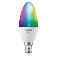 OSRAM SMART+ MATTER Classic Multicolor en forma de B, lámpara LED, mate, 4,9 W, 470 lm, de 2700 a 6500 K, Matter, compatible con altavoces inteligentes, regulable