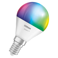 OSRAM SMART+ MATTER Classic formas multicolor en forma de P, bombilla LED, mate, 4,9 W, 470 lm, de 2700 a 6500 K, Matter, compatible con altavoces inteligentes, regulable