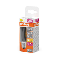 Lámpara LED OSRAM LED Retrofit CLASSIC B DIM 4,8W 827 Transparente E27, 470 lm, 2700 K, blanco cálido