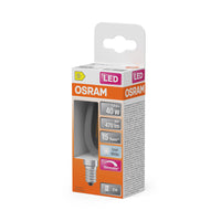 Lámpara LED OSRAM Retrofit Classic B, forma de vela, mate, regulable (ex 40 W), 5 W/4000 K, blanco frío, E14