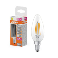 Lámpara LED OSRAM Retrofit Classic B, forma de vela, mate, regulable (ex 40 W), 5 W/4000 K, blanco frío, E14