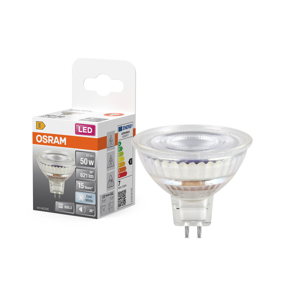 Foco LED OSRAM LED STAR MR16 12V (ex 50W) 6,5W / 4000K blanco frío GU5.3
