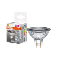OSRAM MR16 LED Reflektorlampe mit GU5.3 Sockel, Kaltweiss (4000K), Glas Spot, 2.6W, Ersatz für 20W-Reflektorlampe, LED STAR MR16 12 V