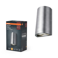 Aplique LED para exterior de OSRAM, 3000 K, aplique UpDown, 1050 lm, 12 W, aluminio, IP44, IK03, haz amplio, con accesorios de montaje