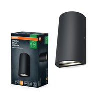 Lámpara de pared y techo LED OSRAM, luz para aplicaciones exteriores, blanco cálido, 55,0 mm x 90,0 mm x 160,0 mm, ENDURA STYLE UPDOWN