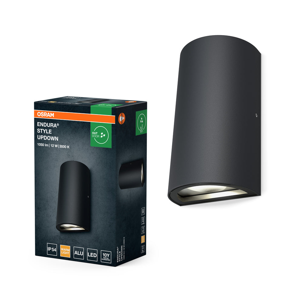 Lámpara de pared y techo LED OSRAM, luz para aplicaciones exteriores, blanco cálido, 55,0 mm x 90,0 mm x 160,0 mm, ENDURA STYLE UPDOWN