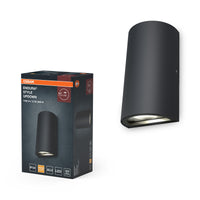 Lámpara LED clásica para exterior OSRAM ENDURA Style con emisión de luz hacia arriba y hacia abajo, de forma redonda, en aluminio gris oscuro, protección IP44, para fachadas y entradas