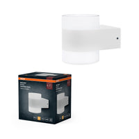 Aplique LED OSRAM UpDown Puck, blanco cálido 3000 K, para exterior, 13 W, luz hacia arriba y hacia abajo, IP44, 980 lm, aluminio fundido a presión, blanco