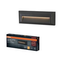 OSRAM ENDURA STYLE IVAN WALL Iluminación exterior, 1,9 W, 85 lm, aplique, gris oscuro, clase de protección IP65, temperatura de color 3.000 K, luz blanca cálida