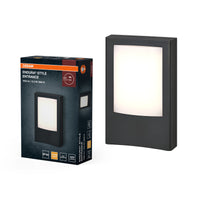 Lámpara de exterior OSRAM ENDURA STYLE ENTRANCE, 12,5 W, 900 lm, lámpara de entrada, gris oscuro, clase de protección IP44, temperatura de color 3.000 K, luz blanca cálida