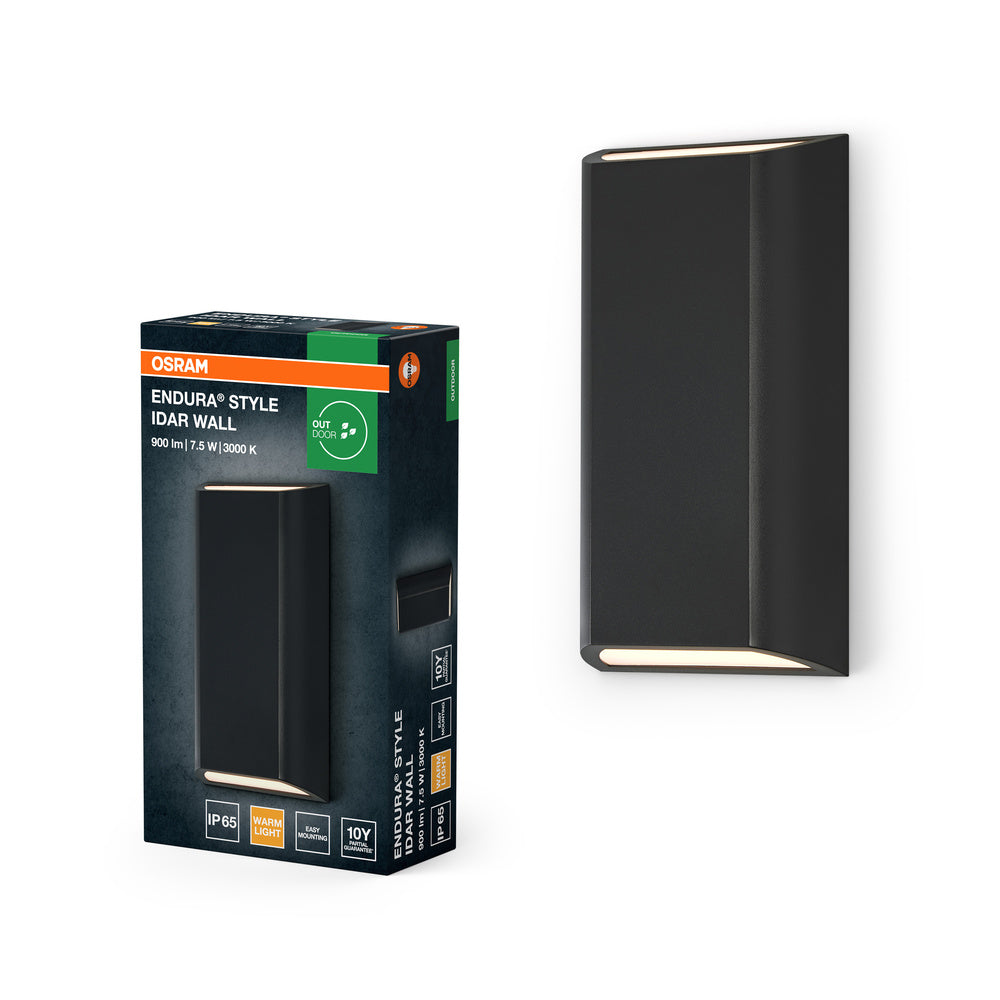 OSRAM ENDURA® Style IP65 Wall Idar Dark Gray, aplique de pared, 340 lm, 3000 K, blanco cálido