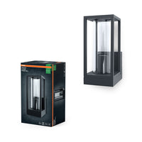 Aplique de pared LED OSRAM para 1 bombilla E27, lámpara de diseño con marco para exterior para iluminación directa, fabricada en aluminio y cristal de alta calidad, ENDURA FRAME Wall E27