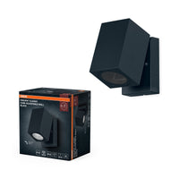 OSRAM ENDURA Classic Cube ADJ WALL Außen-Wandleuchte, schwarz, GU10-Sockel (max 35W), kann mit einfacher oder smarter Lampe bestückt werden, ausrichtbarer Leuchtenkopf, Schutzklasse IP44