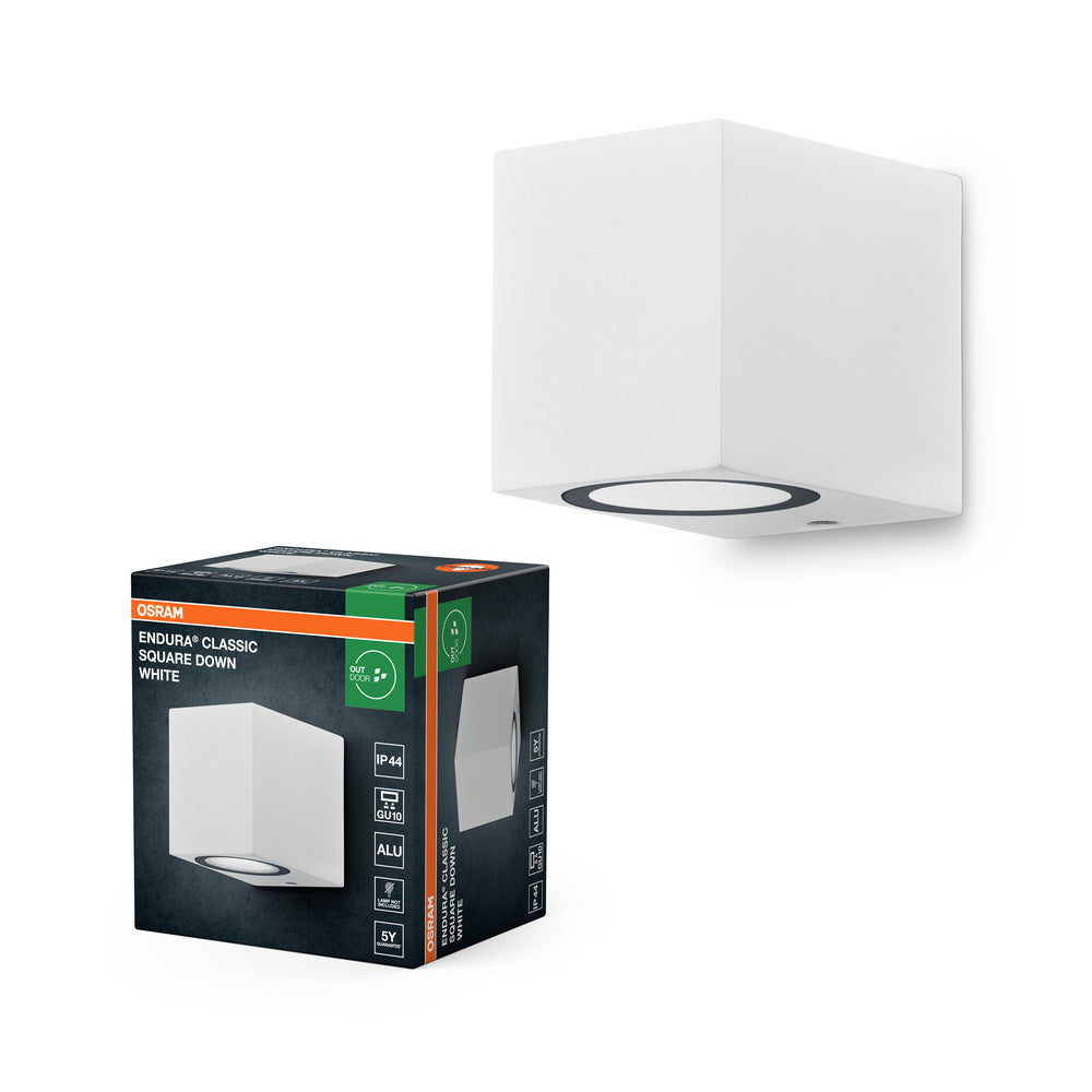OSRAM ENDURA Square Down Außen-Wandleuchte, weiß, GU10