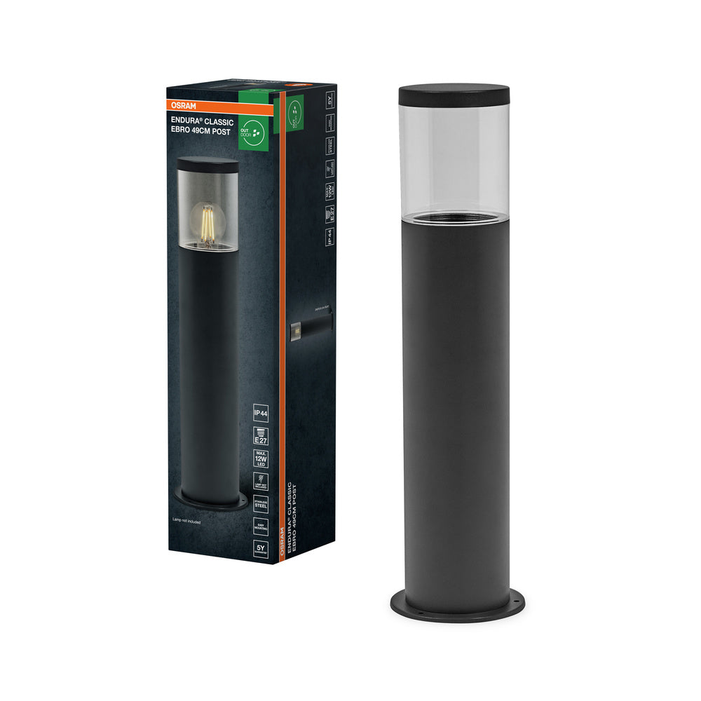 OSRAM ENDURA CLASSIC EBRO bolardo luminoso, gris oscuro, 49 cm