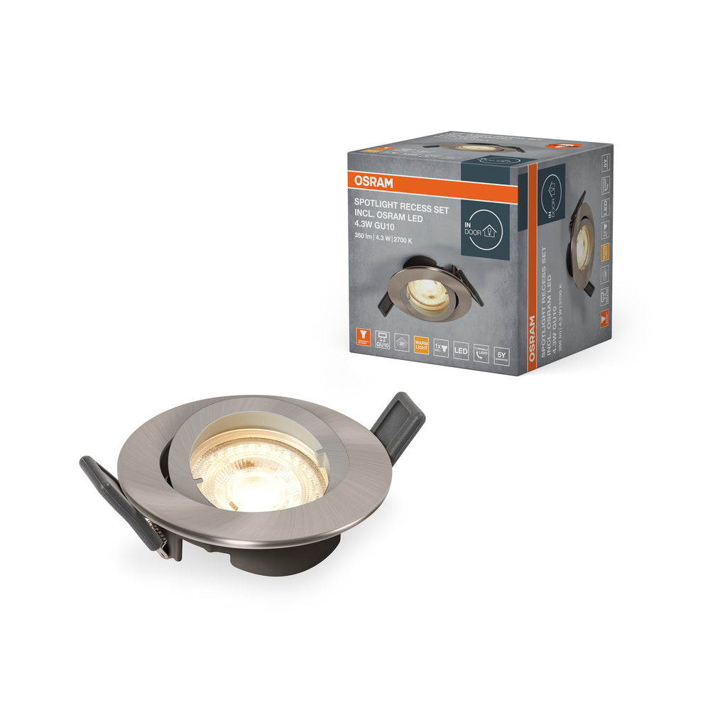 OSRAM RECESS DOWNLIGHT TWISTLOCK LED Spotlight Ø 88,5mm, blank 4,3W / 2700K Warmweiß GU10